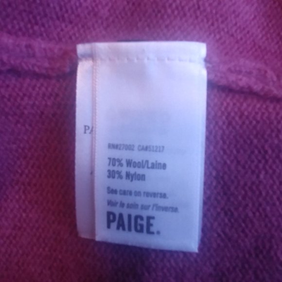 NWOT Paige Cherise Sweater Raspberry Mousse WoolSz Large - Picture 10 of 10
